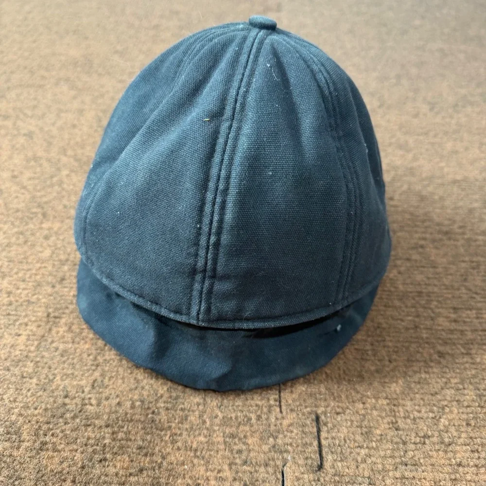 C+ Carhartt Mens Navy Blue Cotton Duck Ear Flap Winter‎ Work Hat Cap RN14806